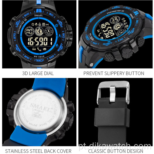 Relógios esportivos da marca SMAEL Relógios de pulso digitais 8012